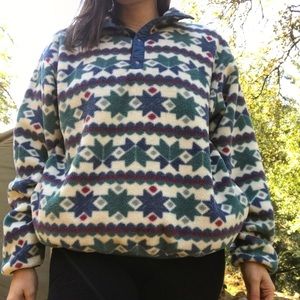 L.L. Bean Fleece Pullover, Winter Pattern,